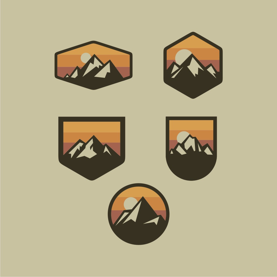 Beautiful Mountain Logo Set Cover Image.