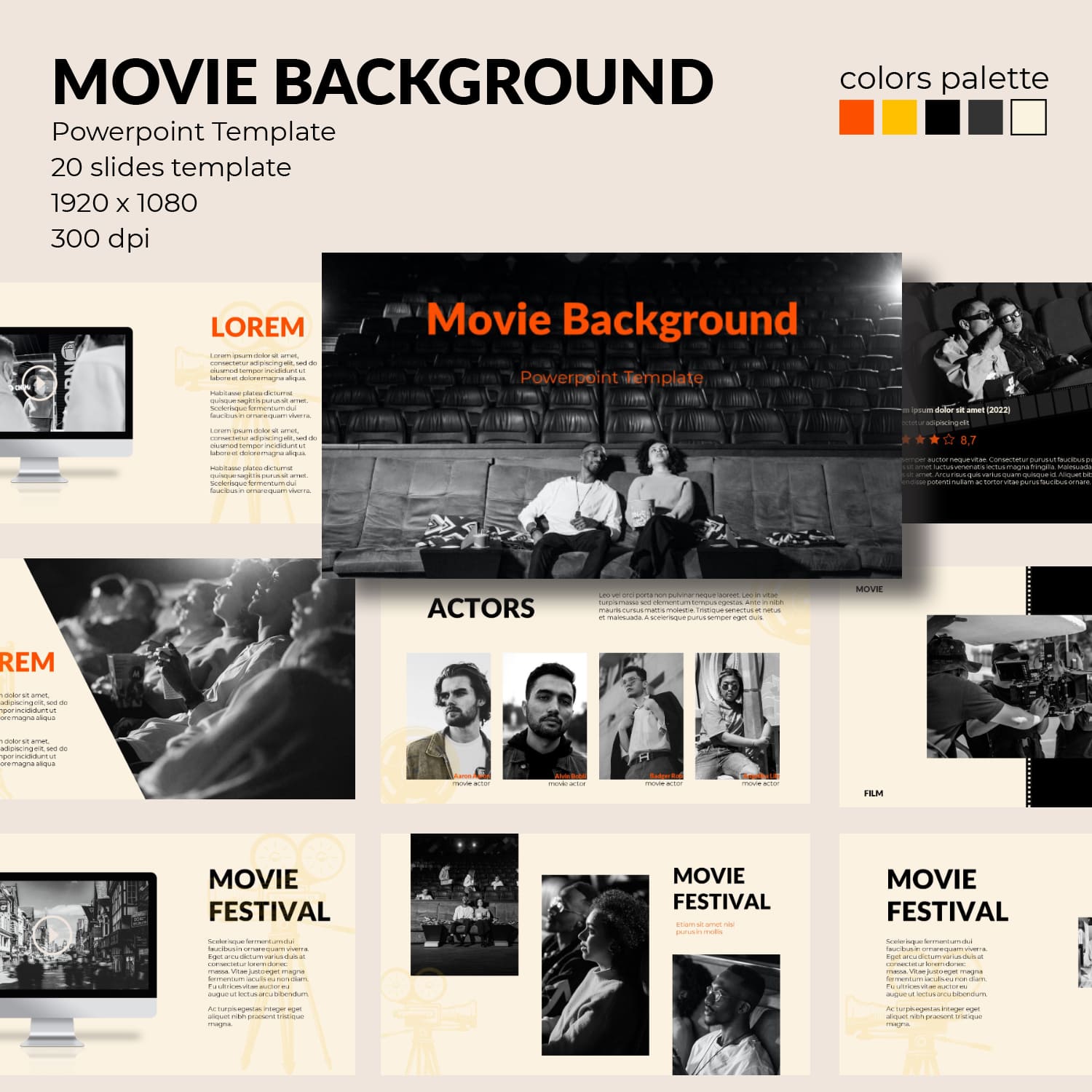 Movie Background Powerpoint Template.
