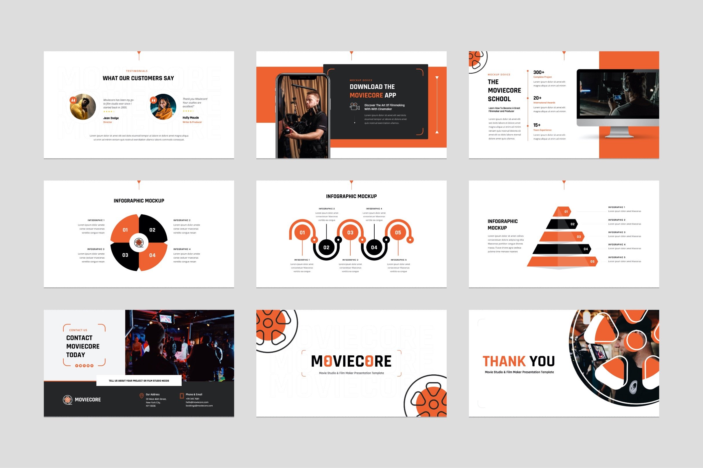 White template with an orange accents.