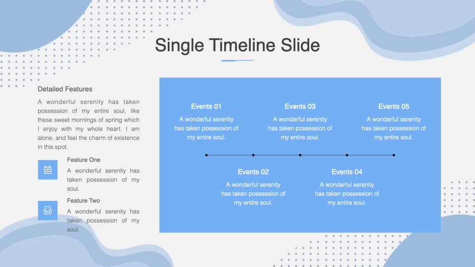 Single timeline slide.