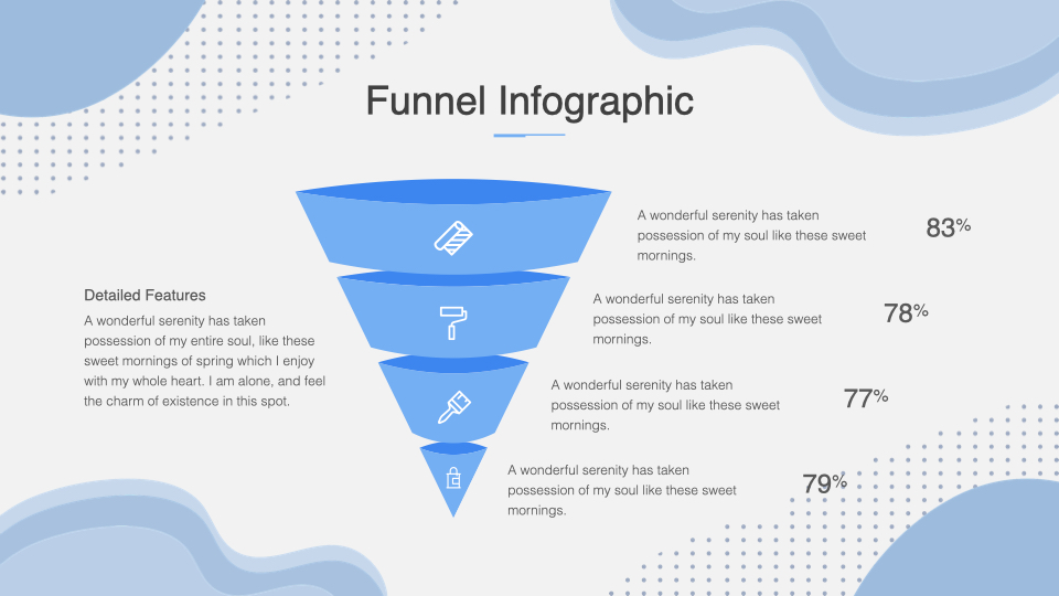 Blue funnel infographic.