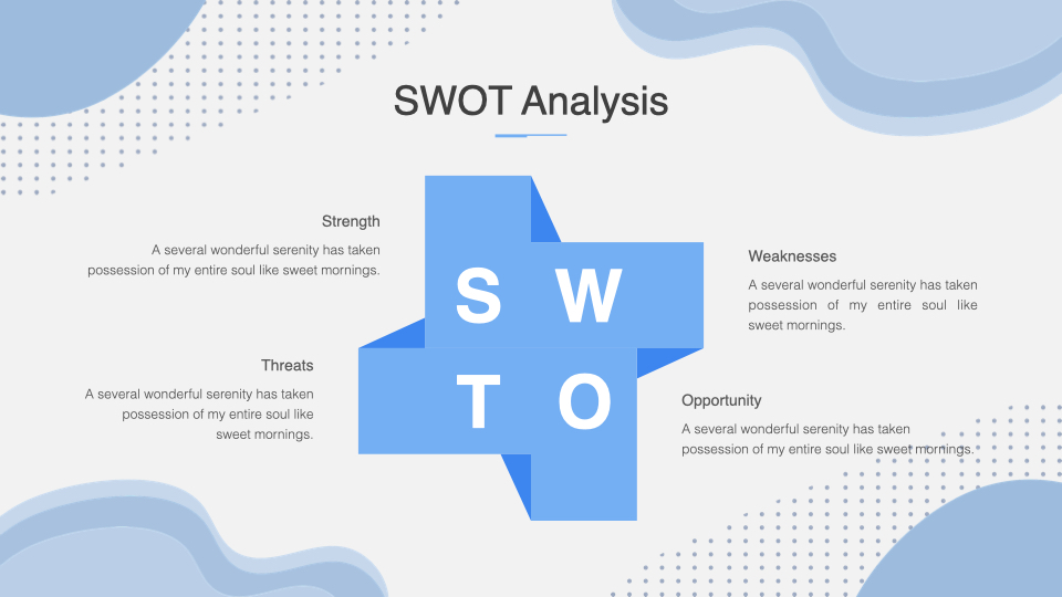 Blue SWOT analysis.