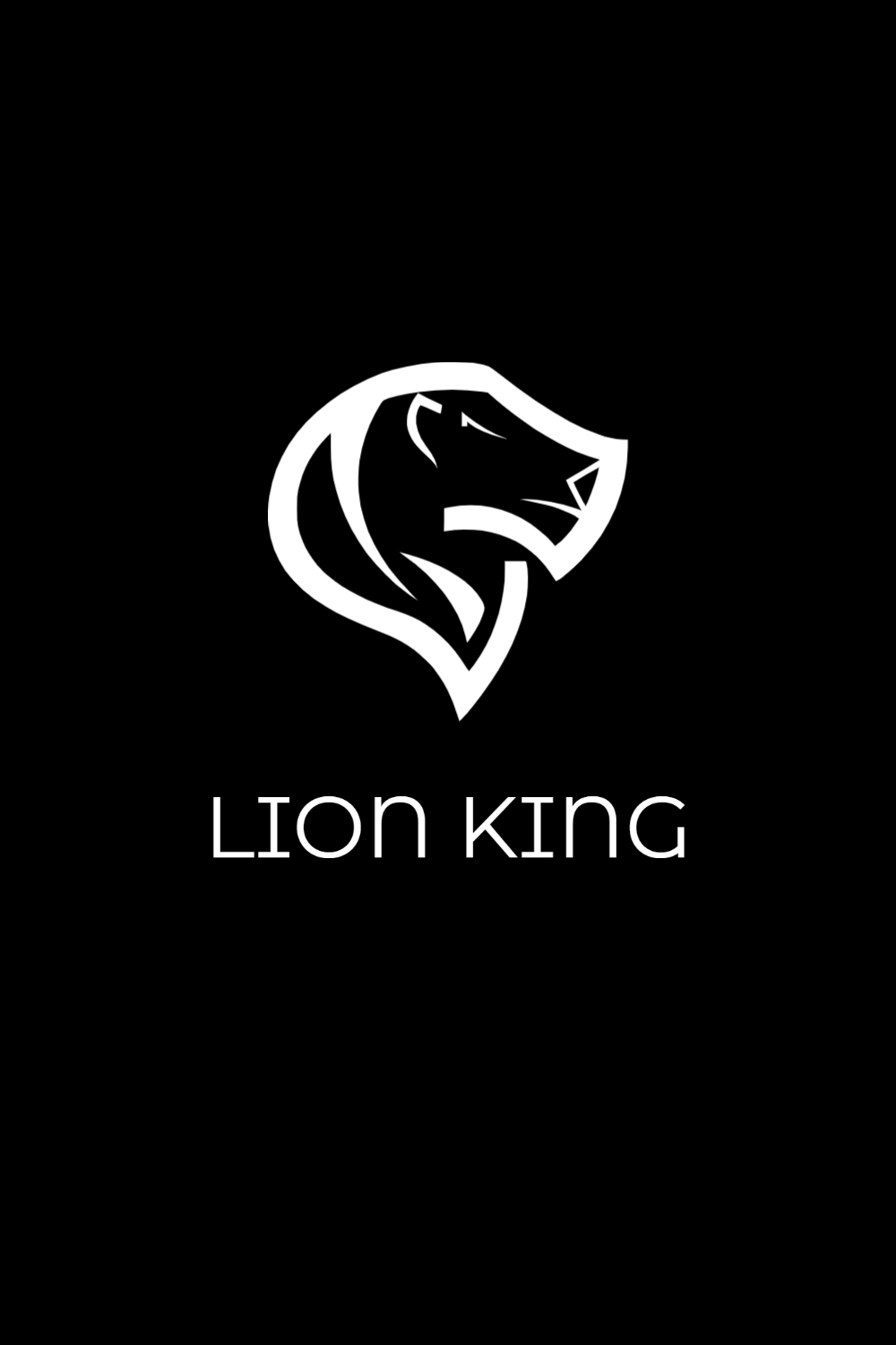Lion 3D Minimal Logo Design pinterest image.