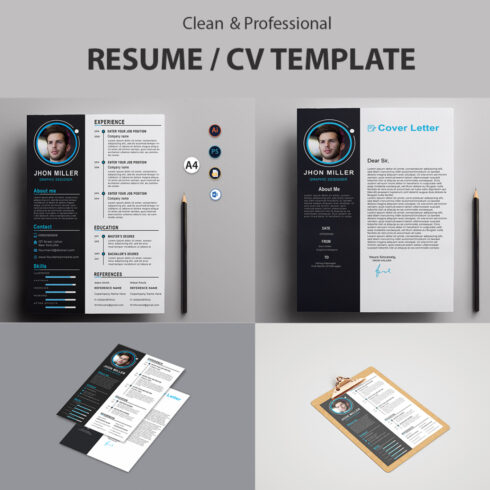 Clean & Modern Resume /CV Template - MasterBundles