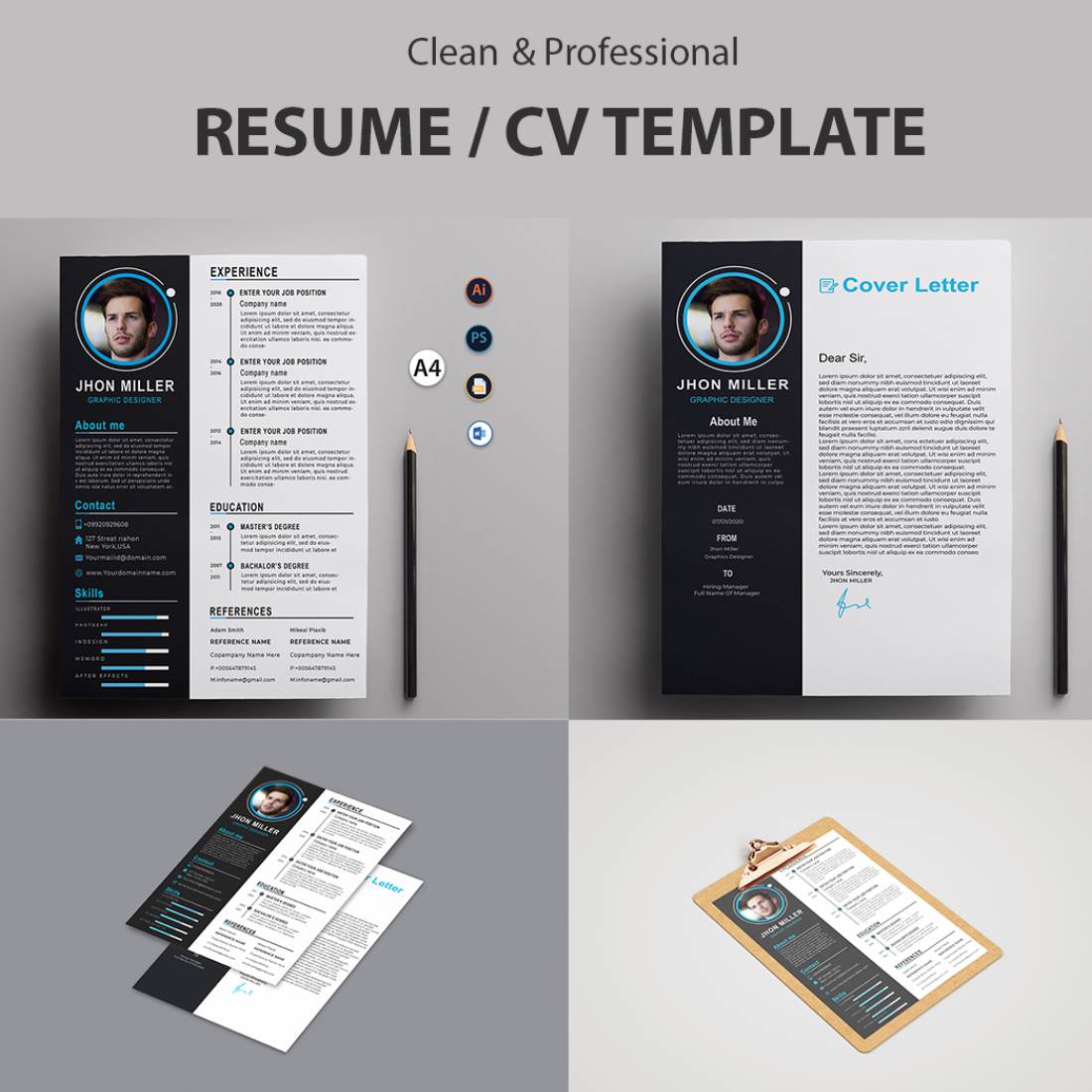 Clean and professional resume / cvt template.