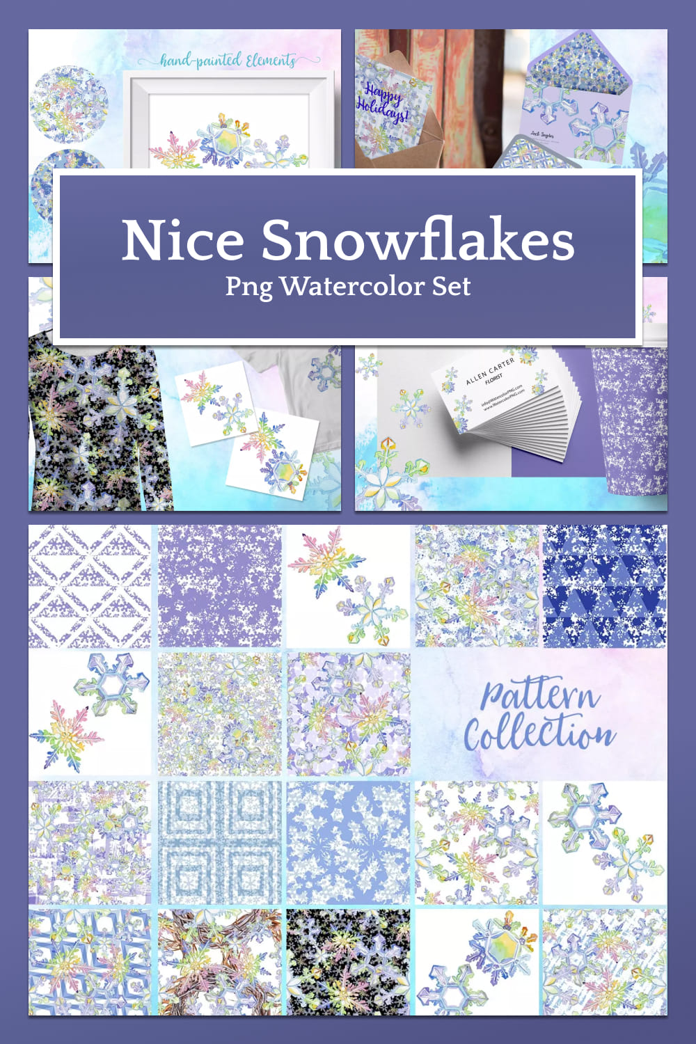 nice snowflakes png watercolor set 01 1