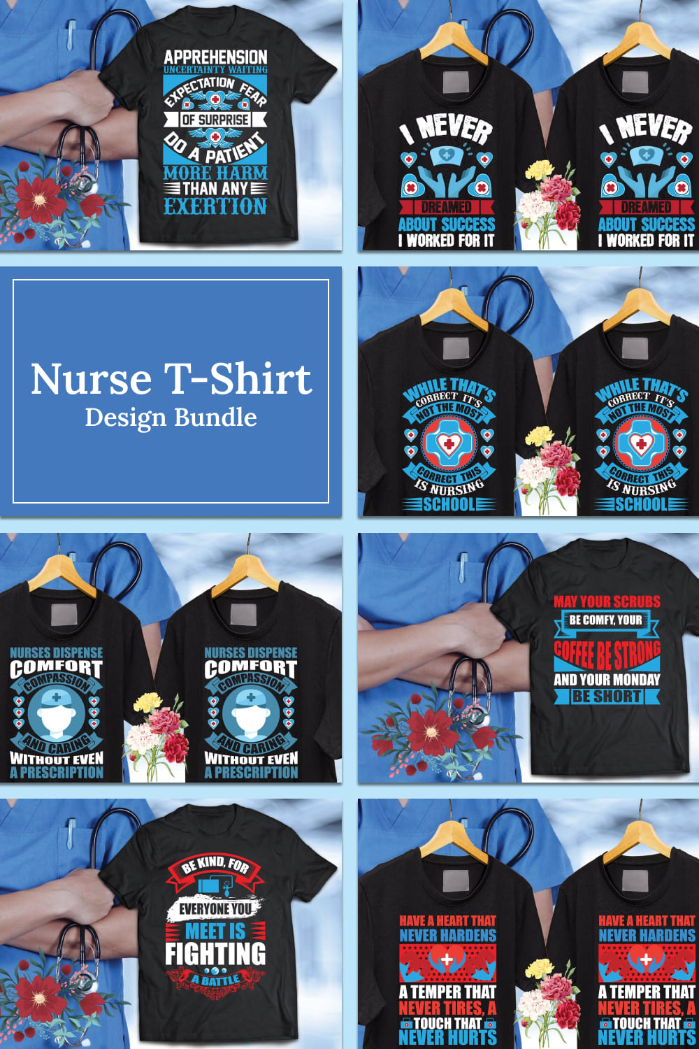 nurse t shirt design bundle 04