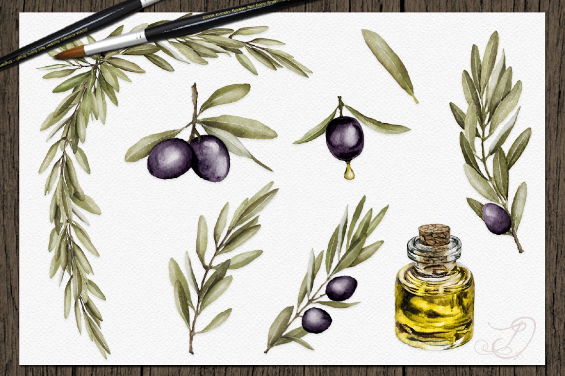 Olive elements for full composition.