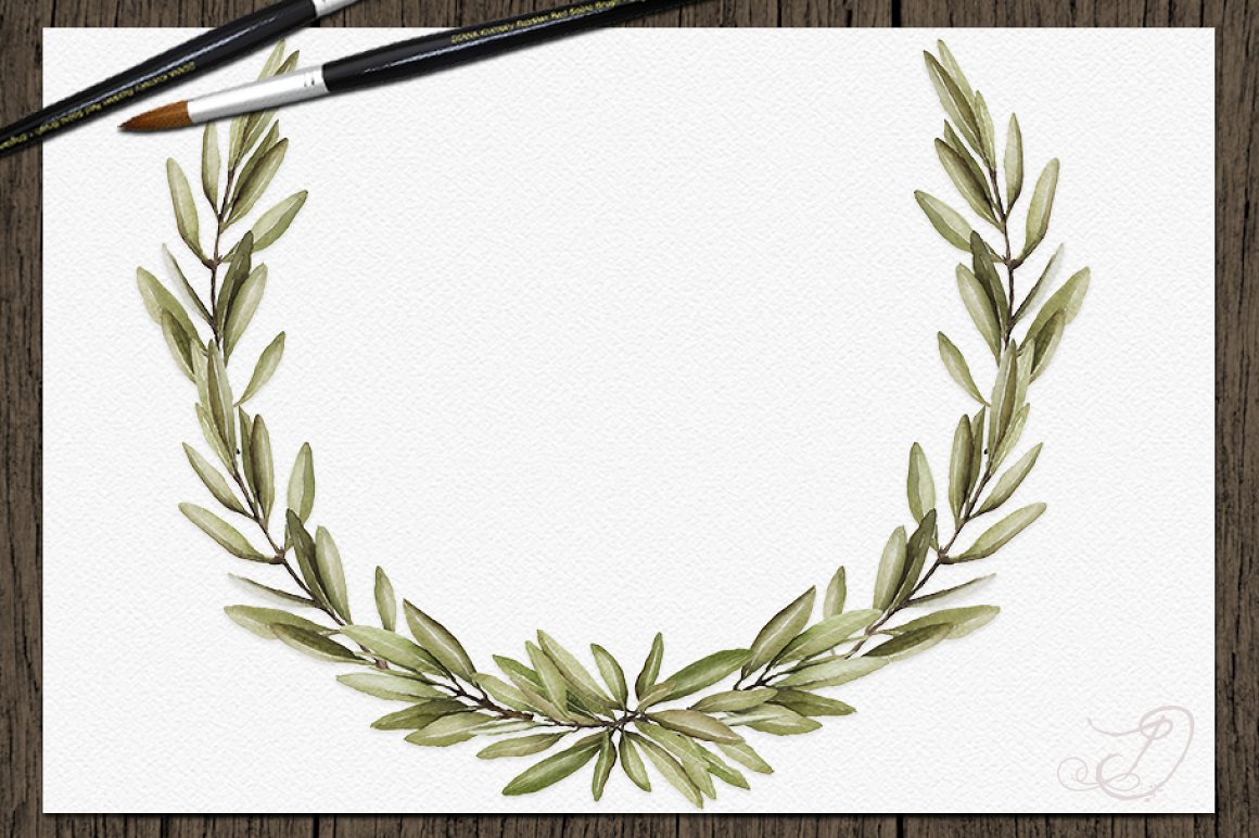 Delicate olive wreath.