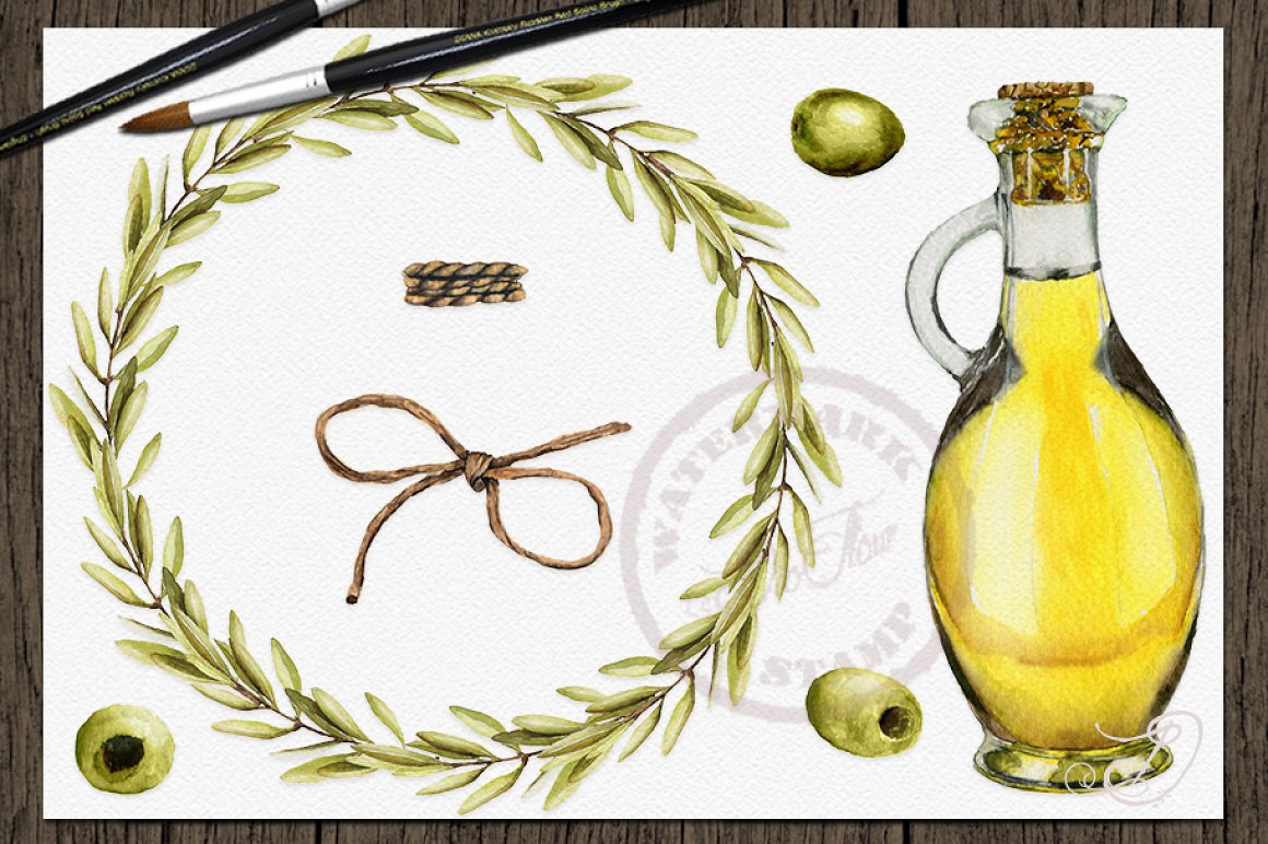 Delicate olive oil in a bottle.