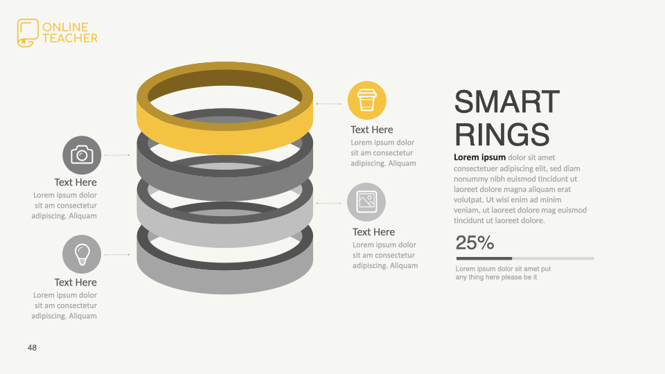 Yellow and grey smart rings.