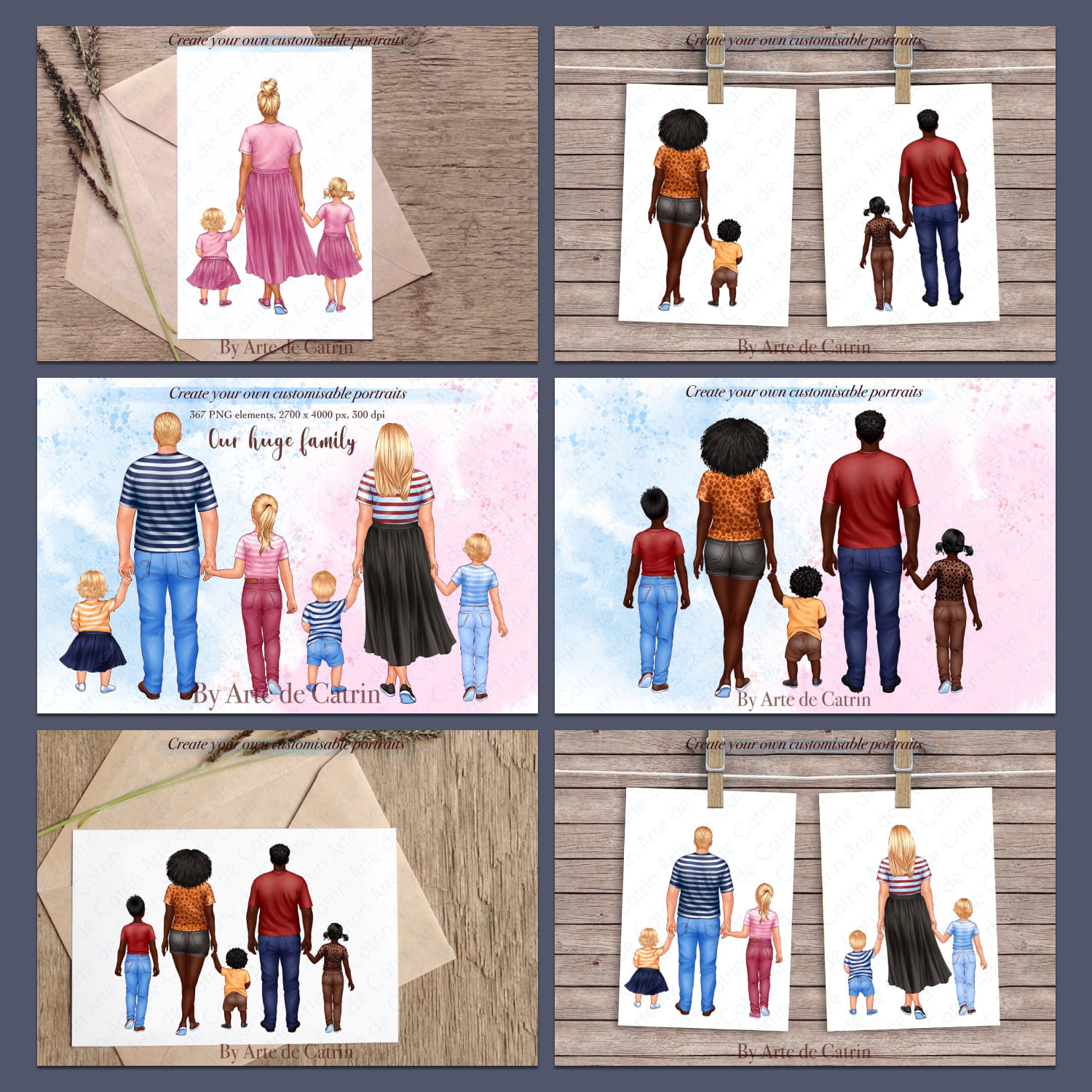 Our Huge Family Clipart, Parents created by ArtedeCatrin.