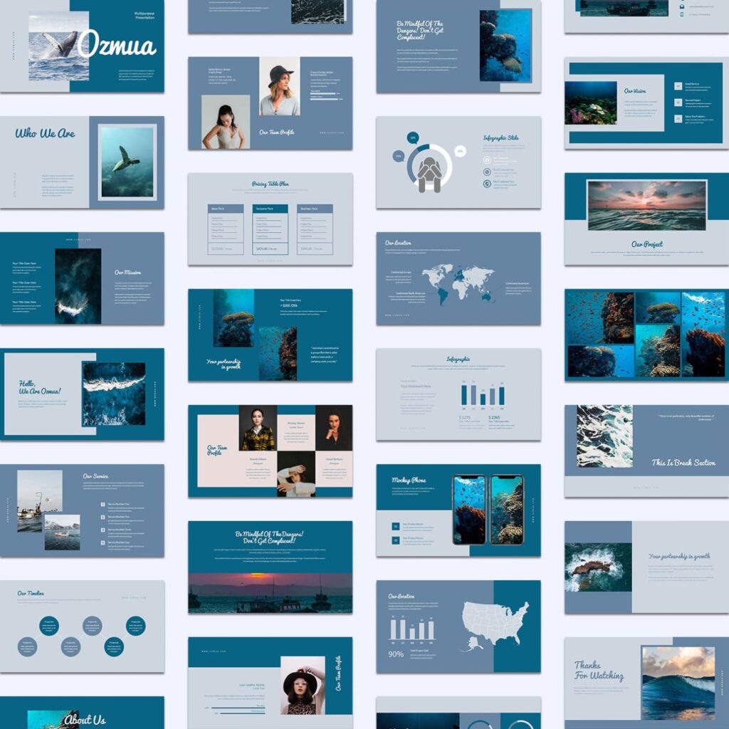 Ozmua: Ocean Powerpoint Template – MasterBundles