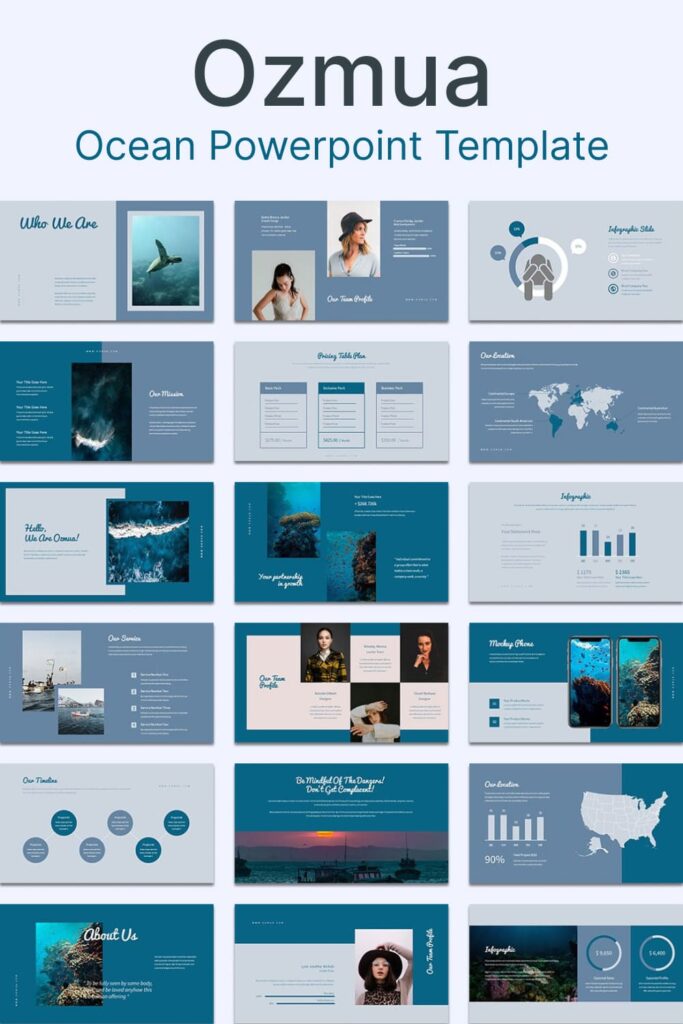 Ozmua: Ocean Powerpoint Template – MasterBundles