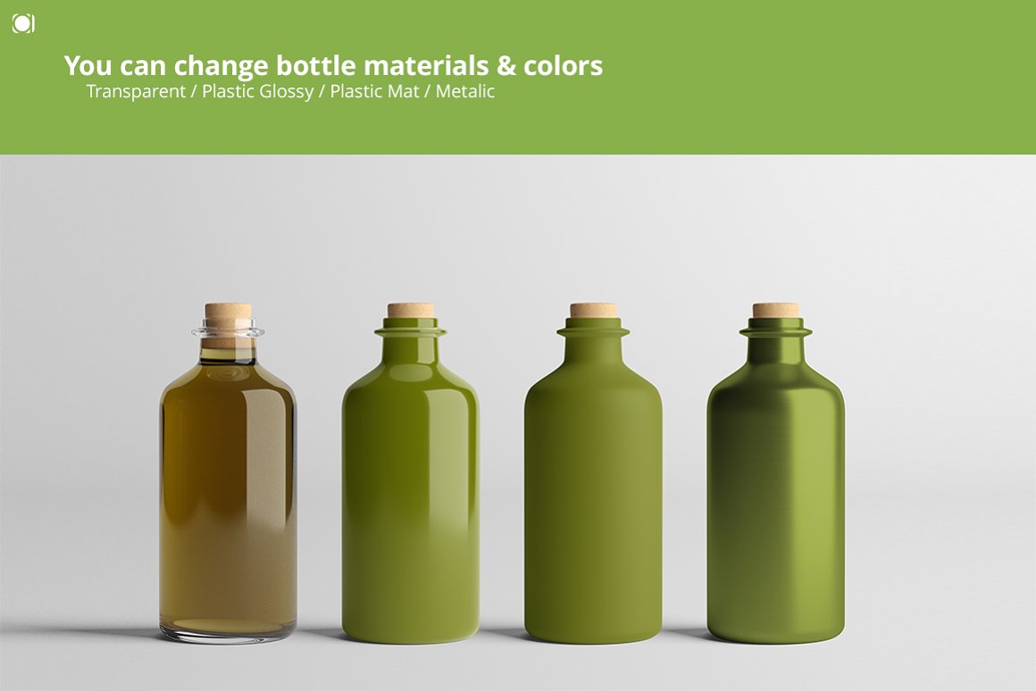 Four options of different bottles textures.