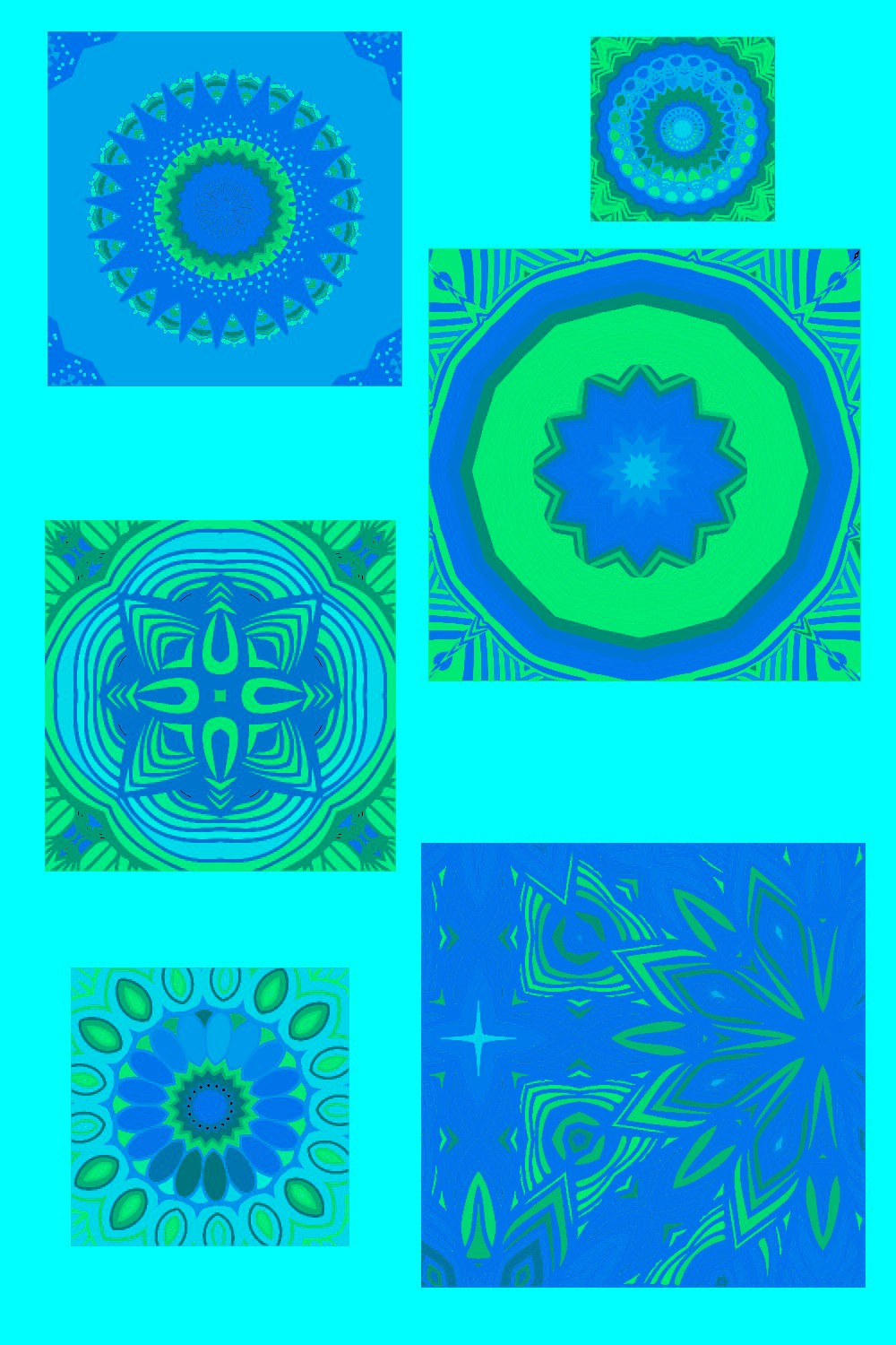 Into The Blue Mandal Inspired Digital Paper Pinterest Image.