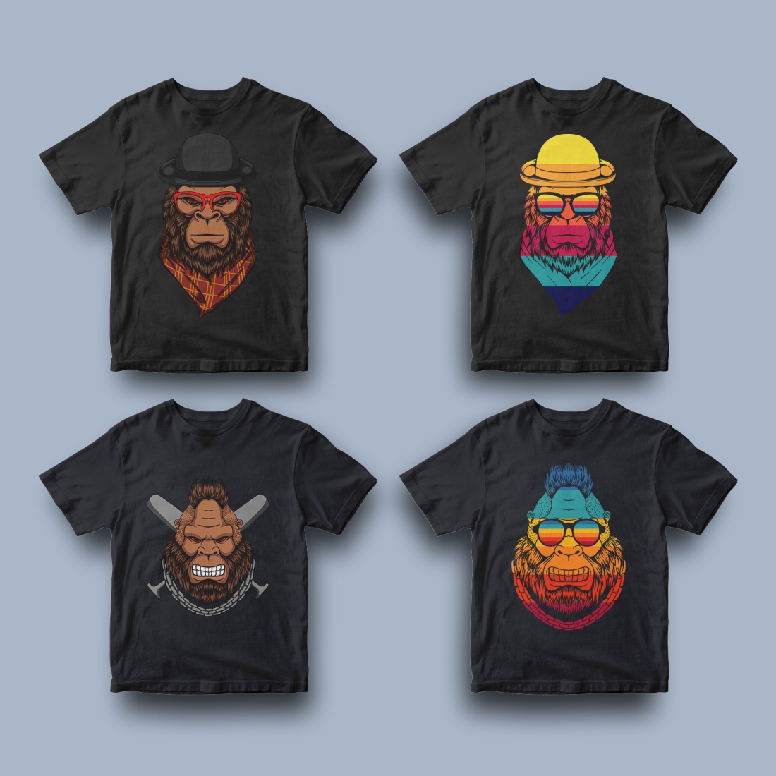 20 Bigfoot Retro T-shirts Design in bundles.
