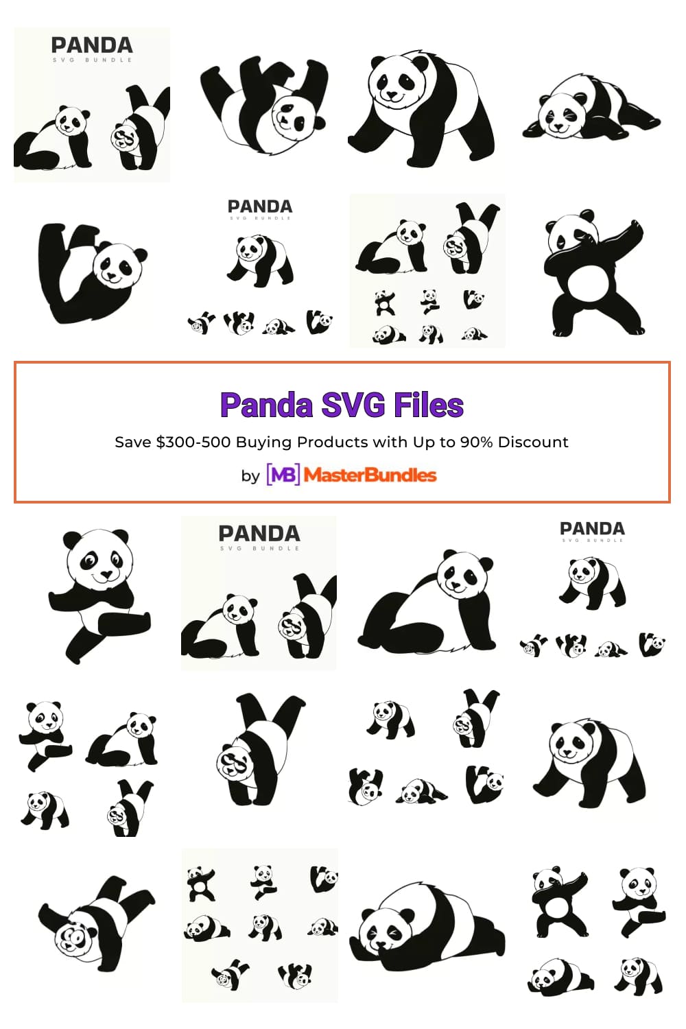 Panda SVG Files Pinterest image.