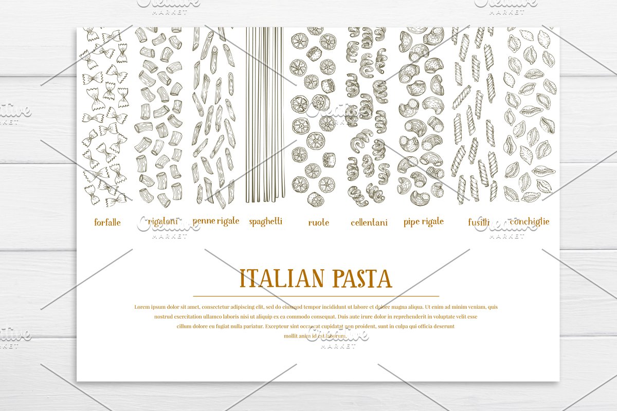 Italian pasta design.