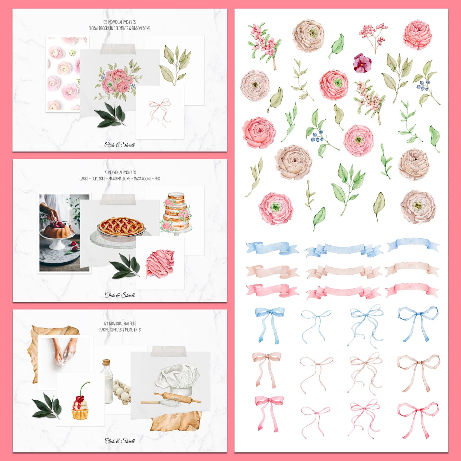 Pastry cook bakery watercolor set created by AlinaOsadchenko.