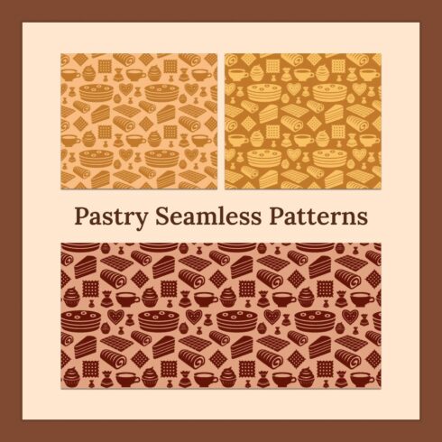 Pastry seamless patterns - main image preview.