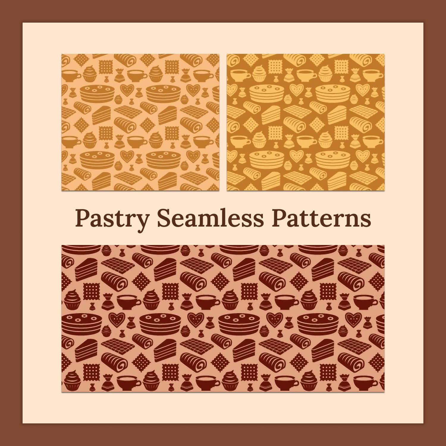 Pastry seamless patterns - main image preview.