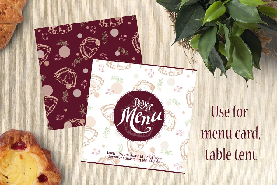 Use for menu card, table tent.