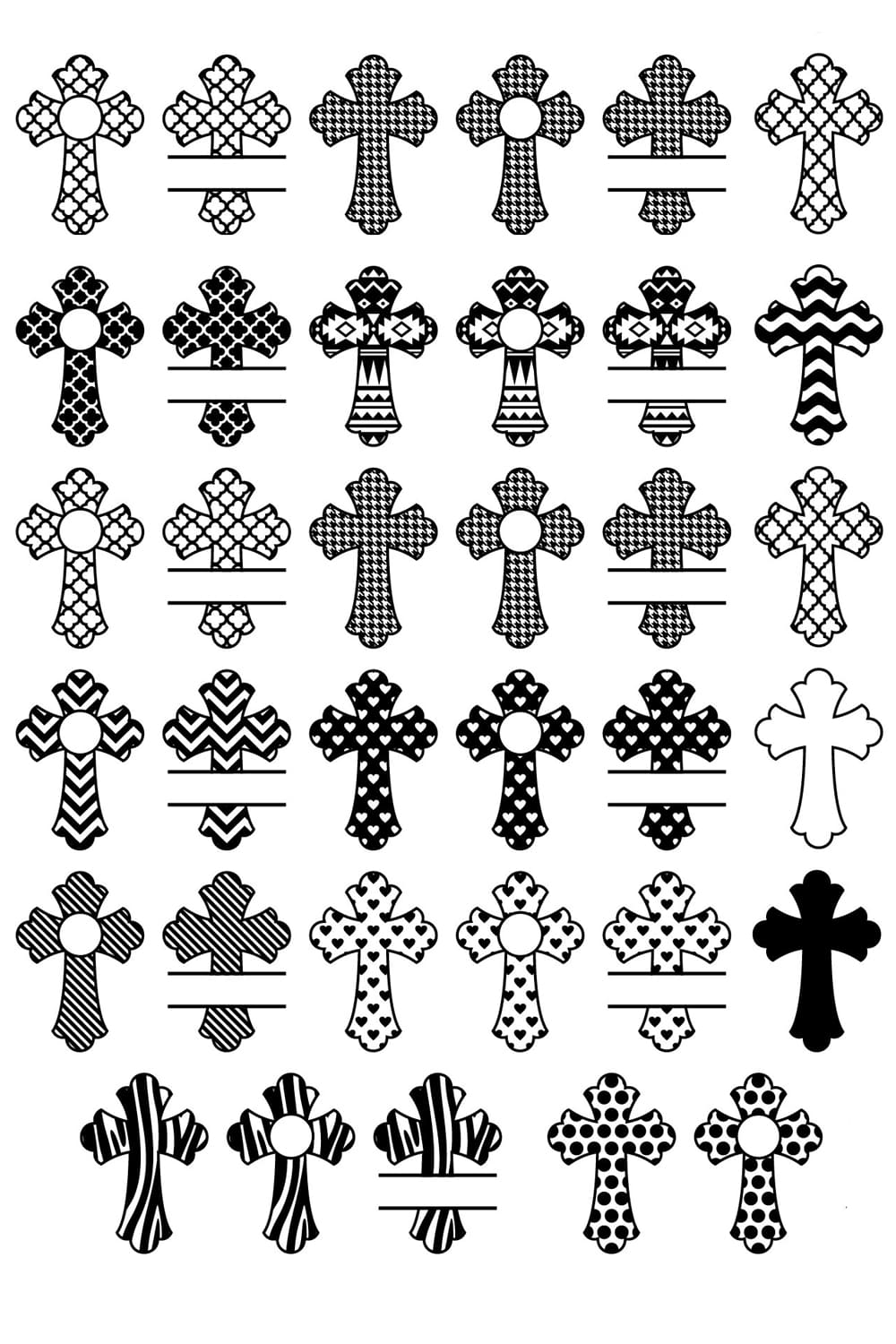 Patterned cross svg - pinterest image preview.