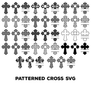 Patterned Cross SVG, Christian Svg Files, Cross Monogram SVG ...