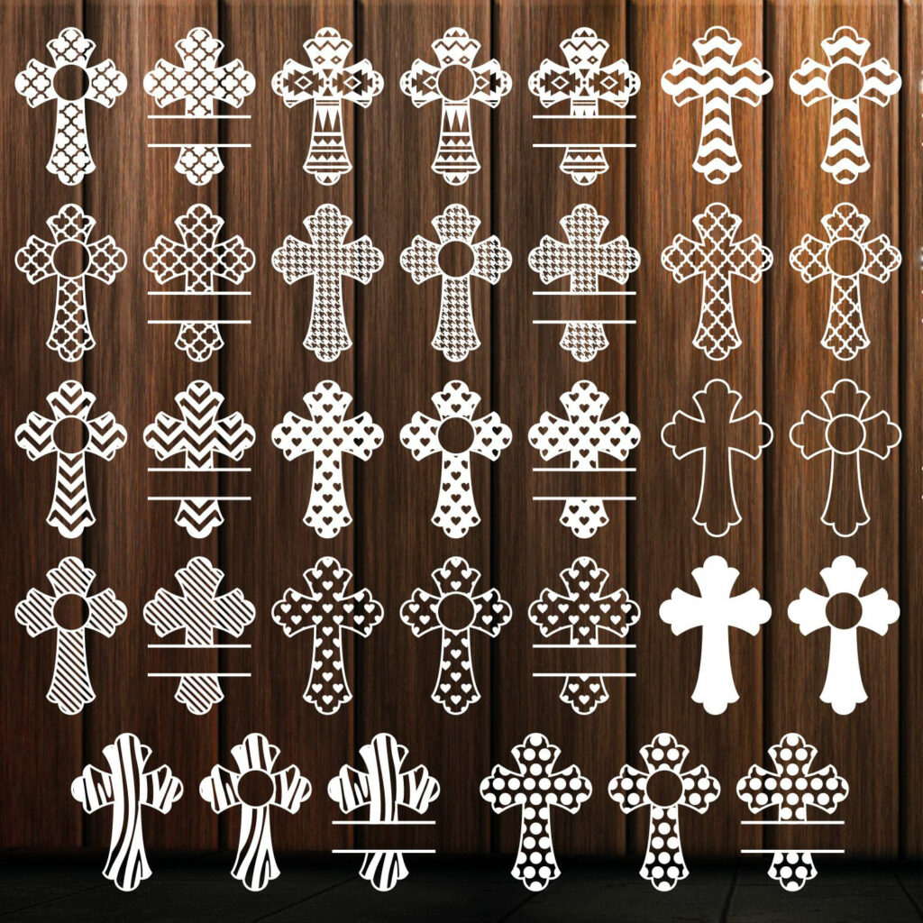 Patterned Cross SVG, Christian Svg Files, Cross Monogram SVG ...