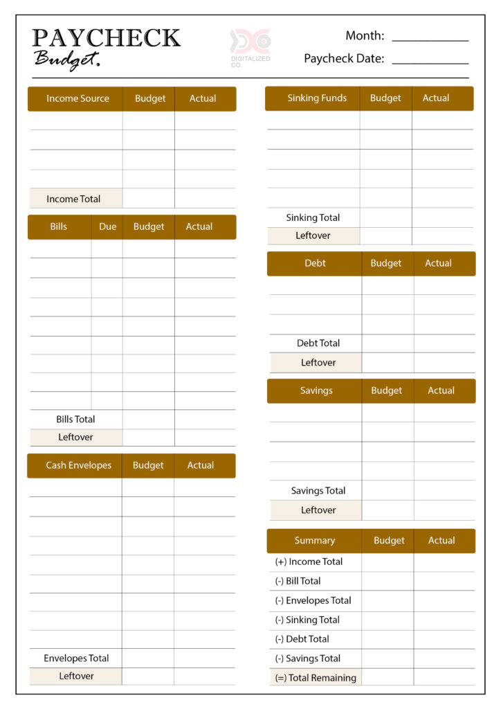 Paycheck Budget Planner