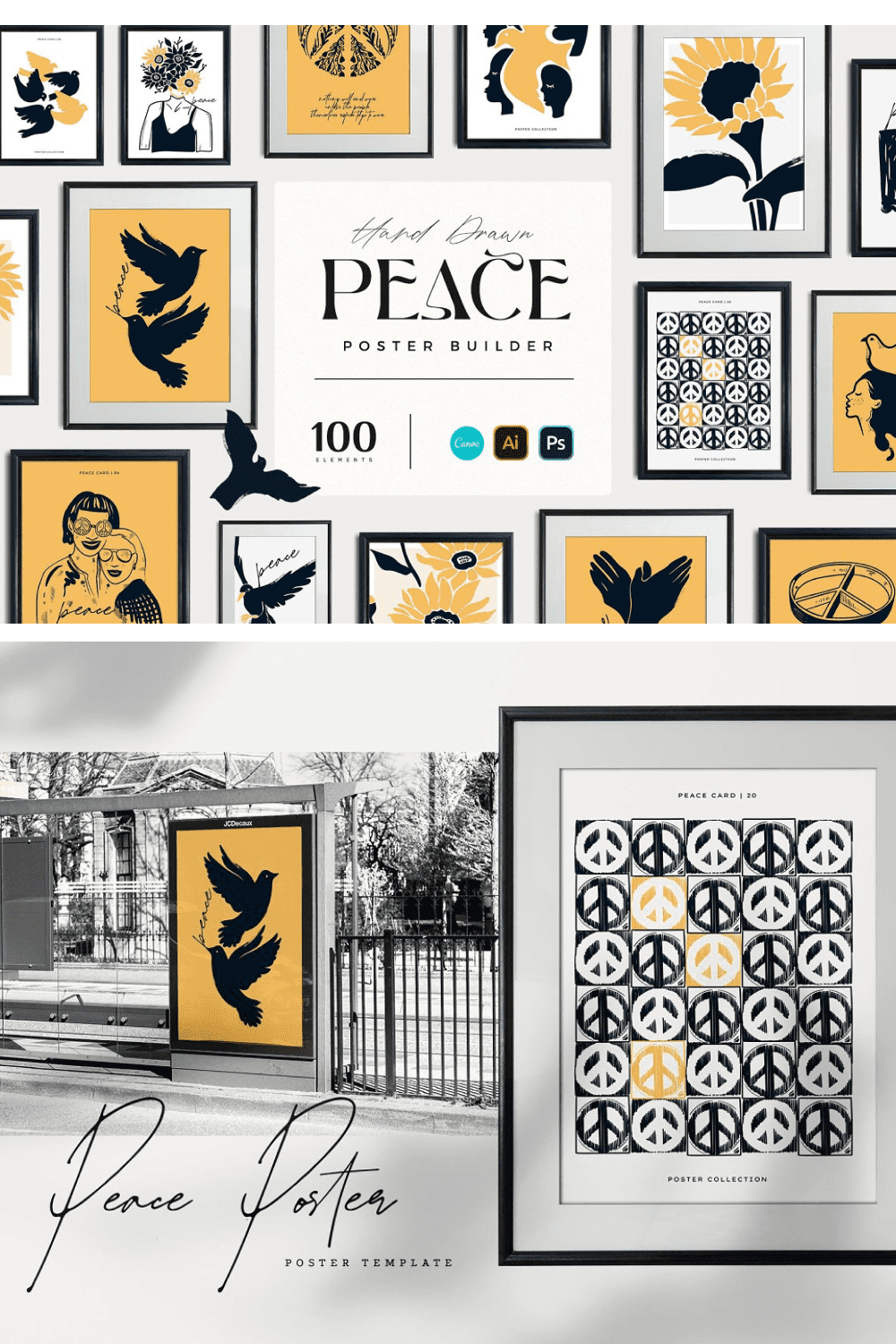 Peace poster builder - pinterest image preview.