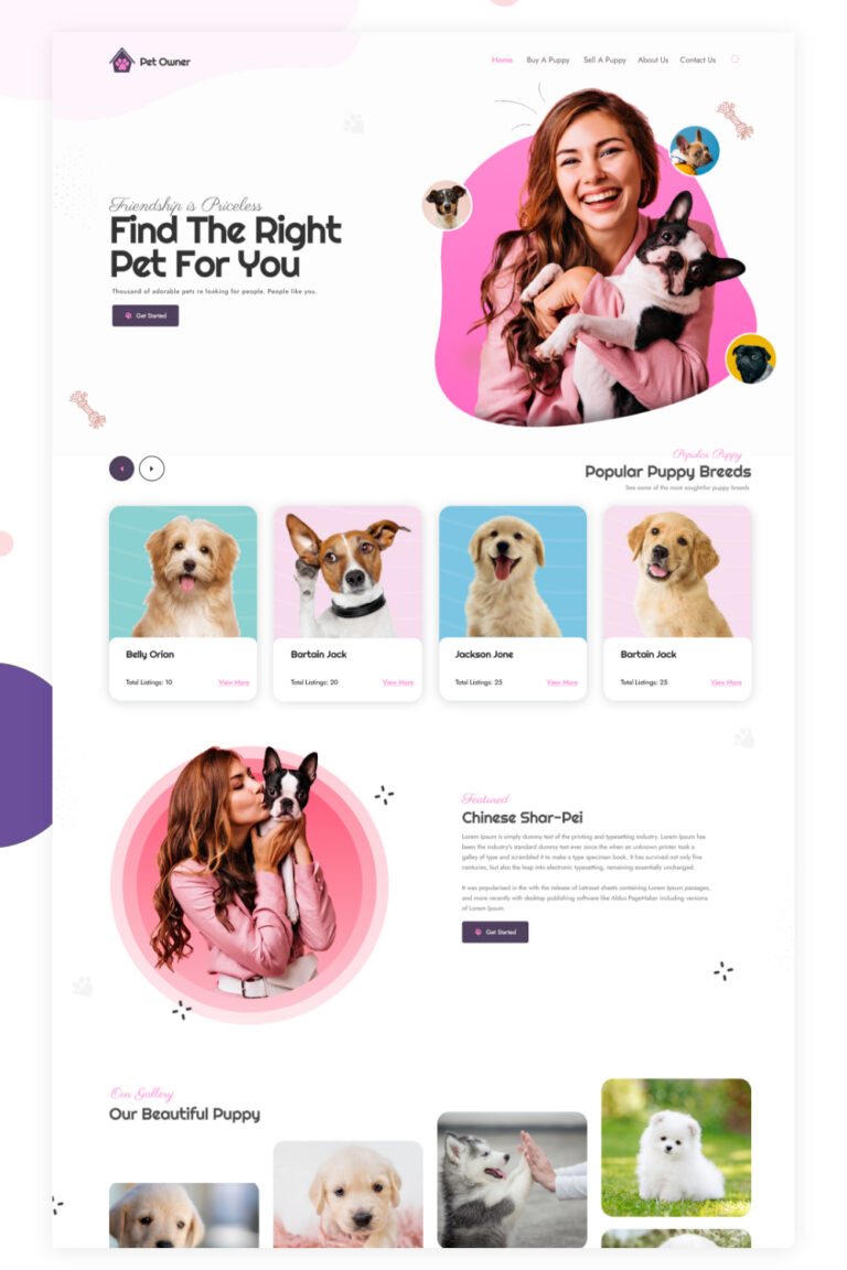 Landing Page For Pet Owners - MasterBundles