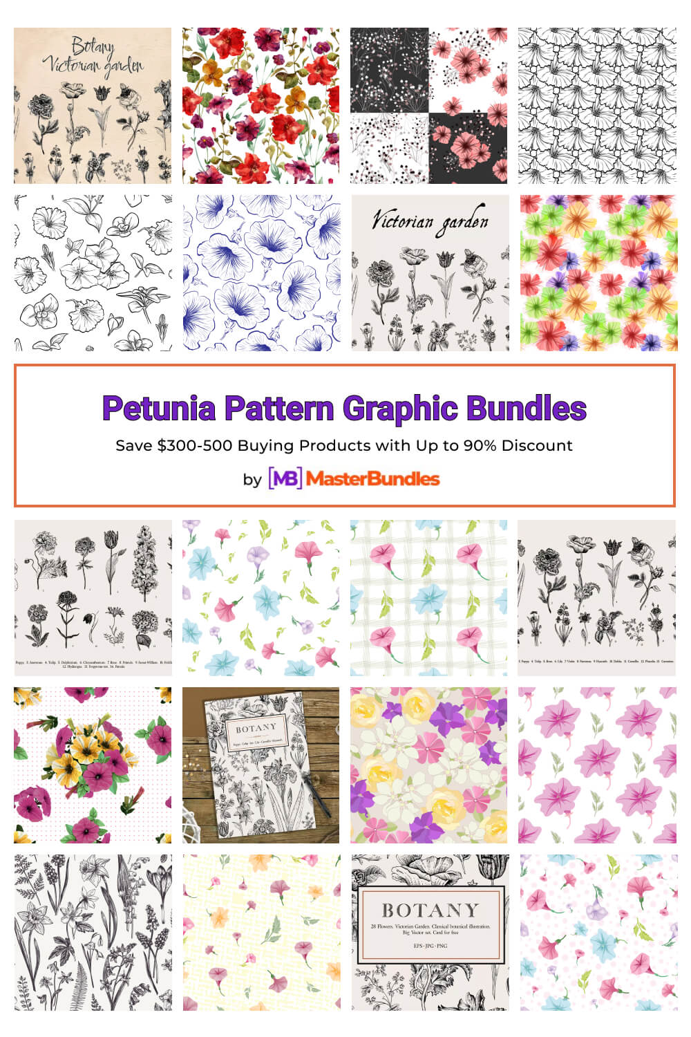 petunia pattern graphic bundles pinterest image.