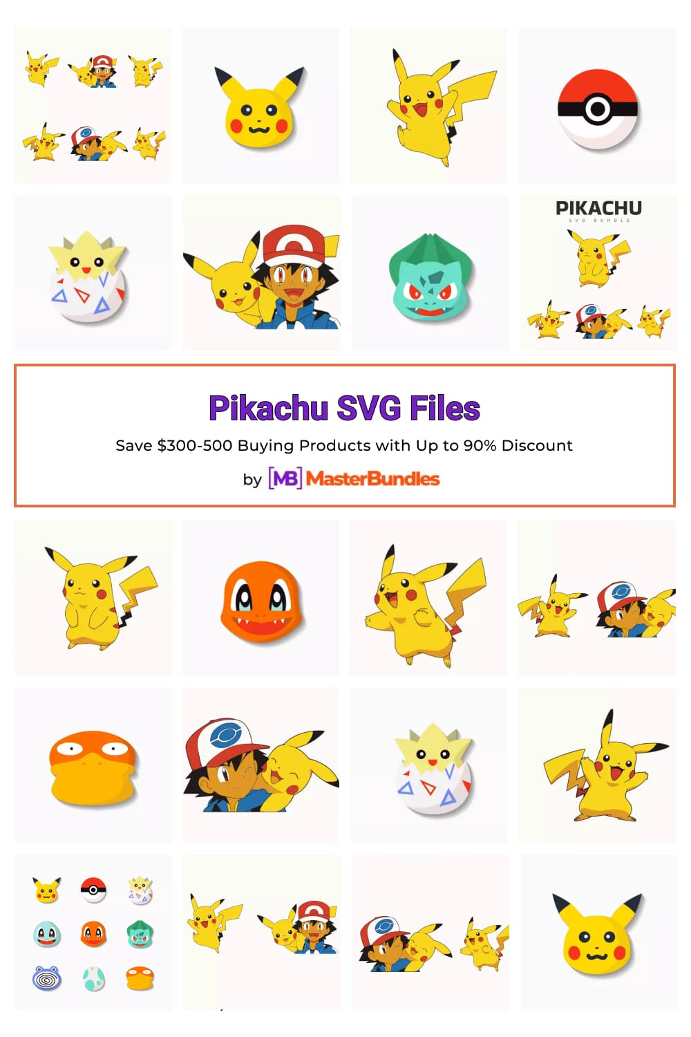 Pikachu SVG Files Pinterest image.