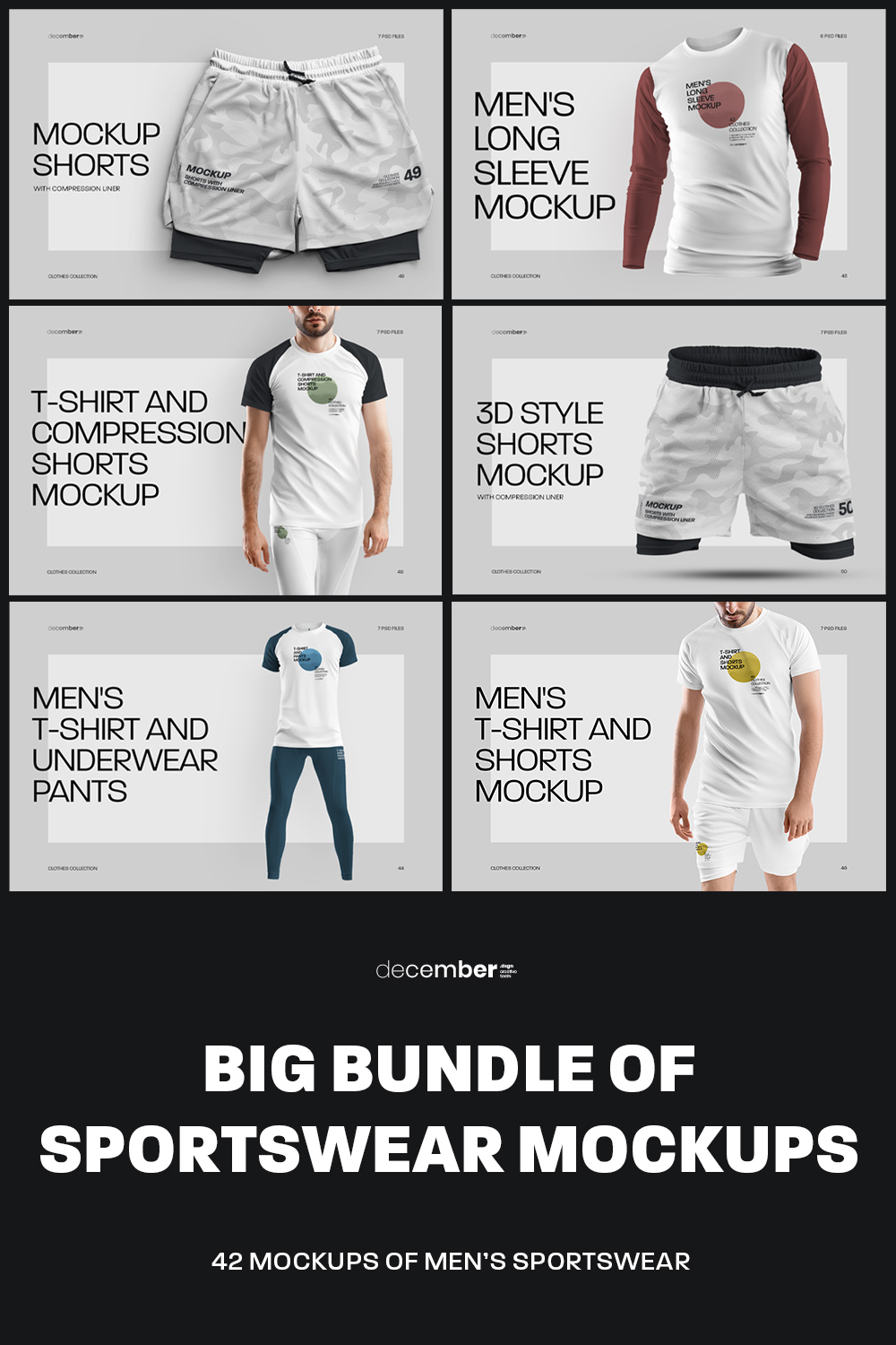 Big Bundle Sportswear Man Mockups Pinterest Image.