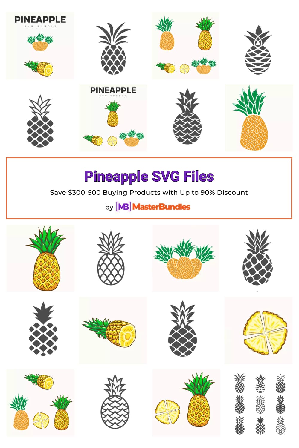 Pineapple SVG Files Pinterest image.