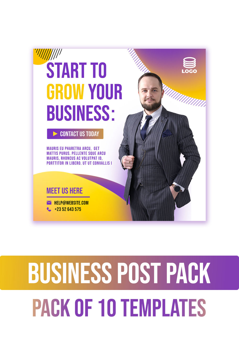 pinterest Business Instagram Post Pack (Agency - Corporate) - Company Post - Modern Instagram Post