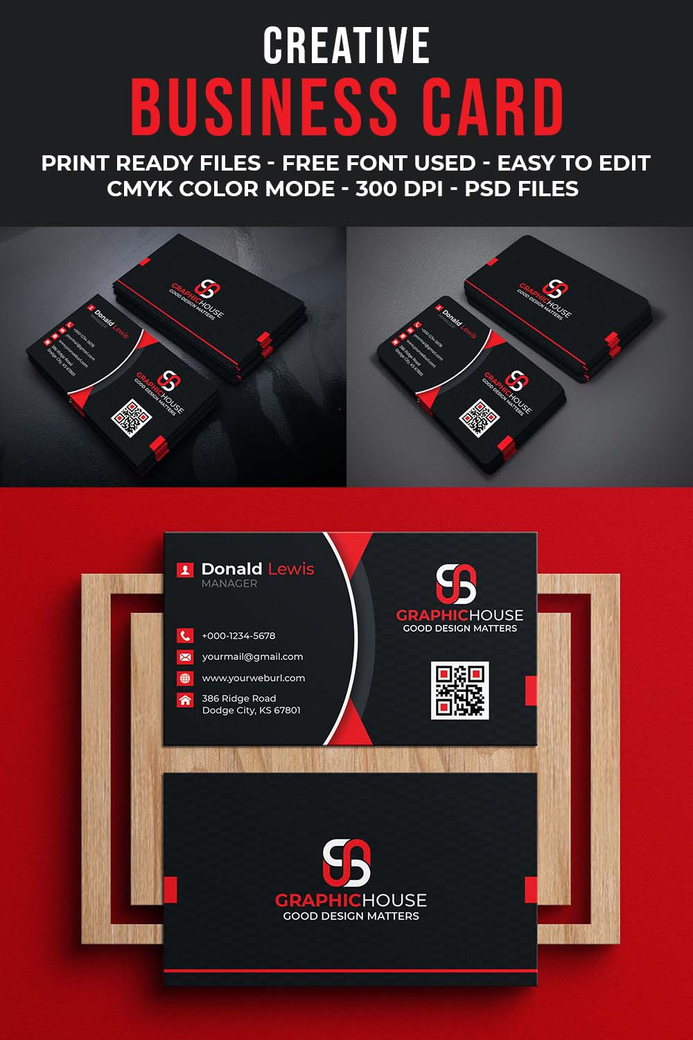pinterest image Creative Professional Business Card Template CMYK Mode