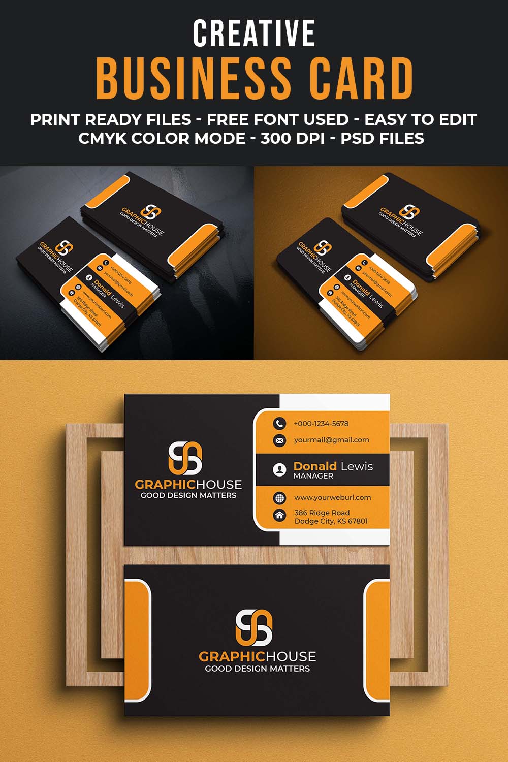 pinterest image Modern Creative And Professional Business Card Template PSD