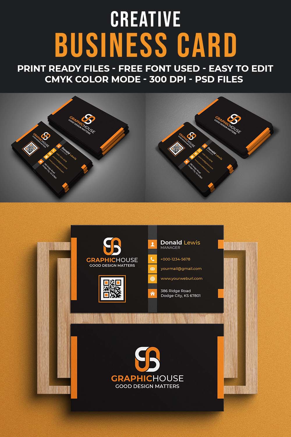 Creative Modern And Professional Business Card Template Pinterest Image.