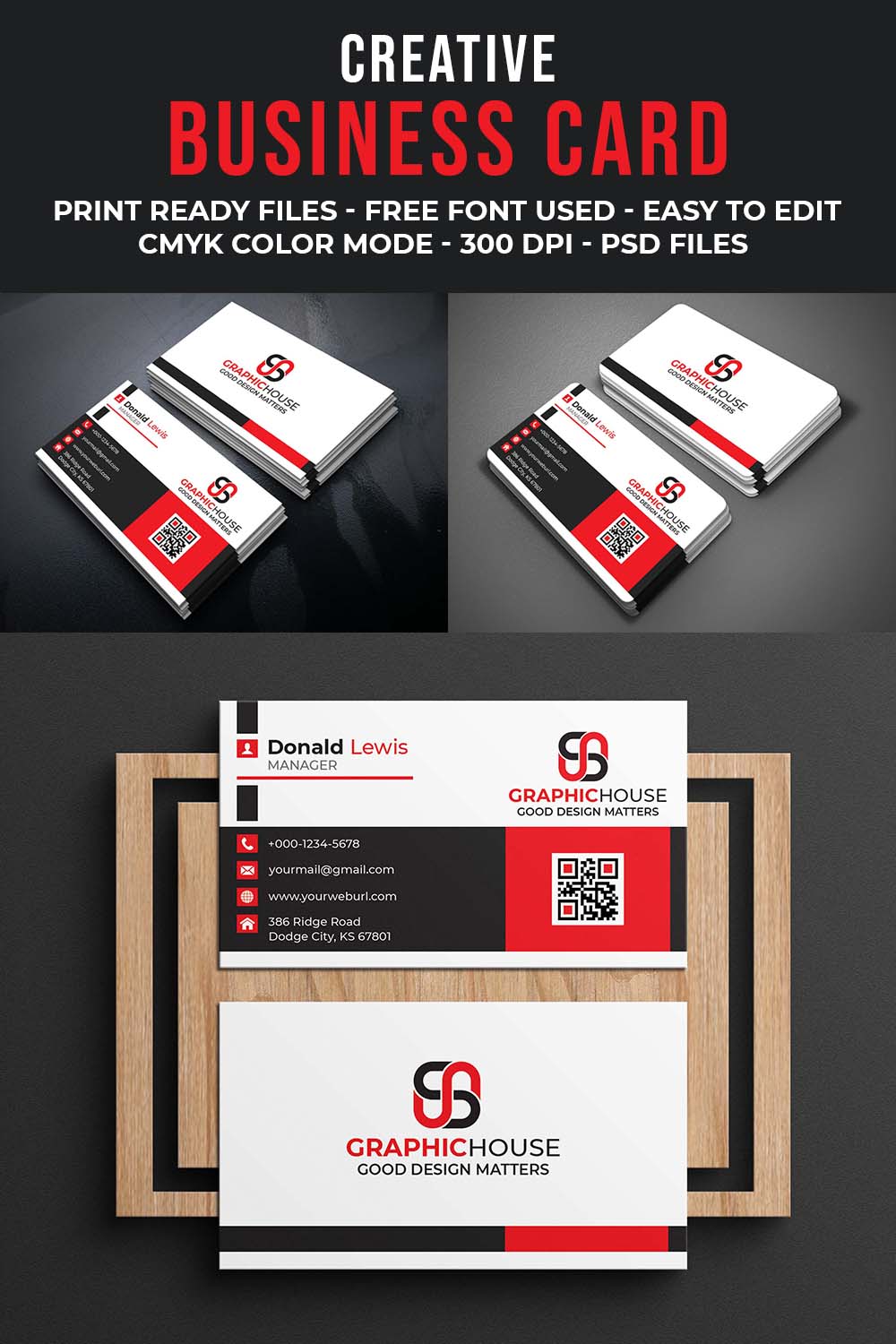 Stylish And Professional Business Card Template Pinterest Image.