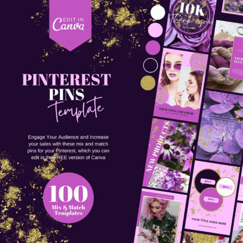 Pinterest pins canva templates - main image preview.