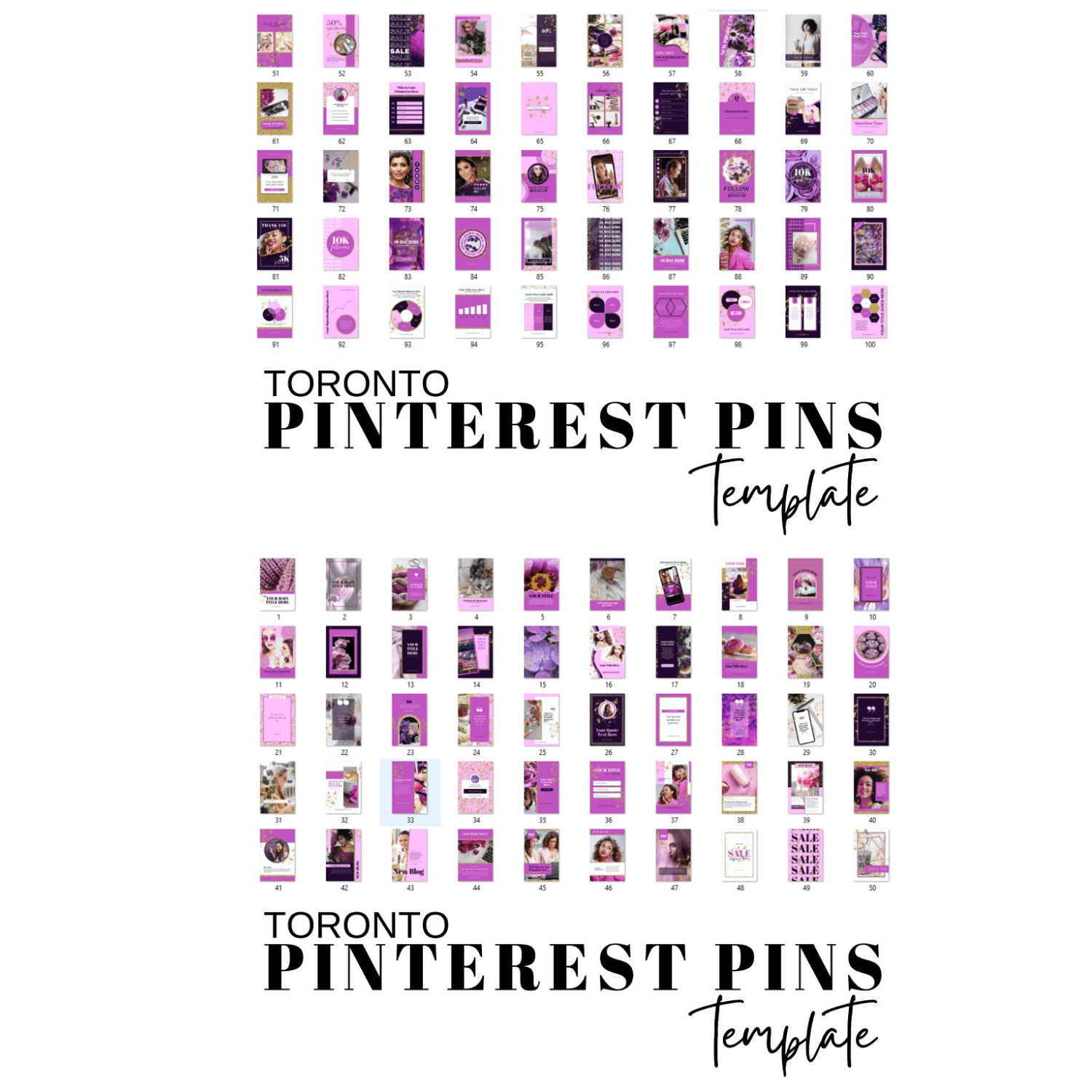 Pinterest pins canva templates created by Jennifer Magri Templates.