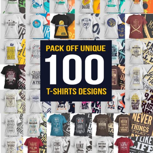 Pack Off 100 T-shirt Designs | MasterBundles