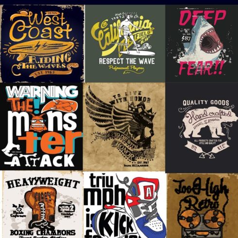 Pack Off 25 Retro t-shirt Designs | MasterBundles