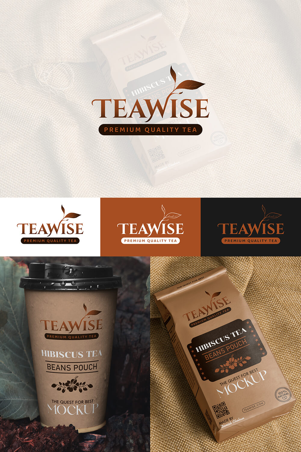 pintrest preview image Tea Company Logo Design - TeaWise Logo Template