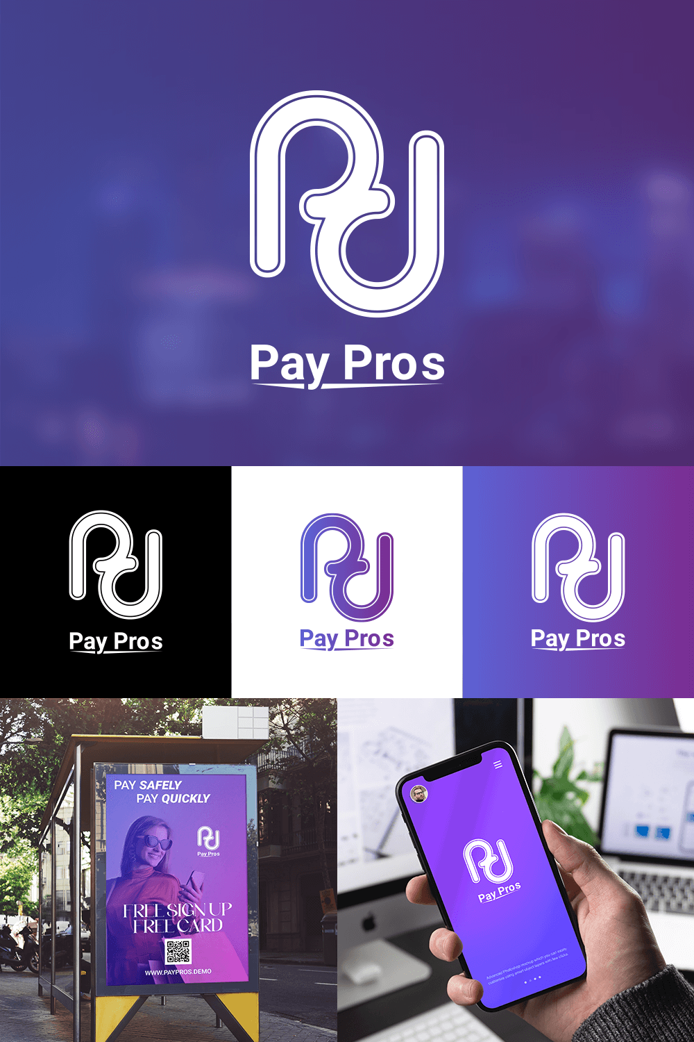 pintrest preview Paypros Logo Template - P Logo Design Template.