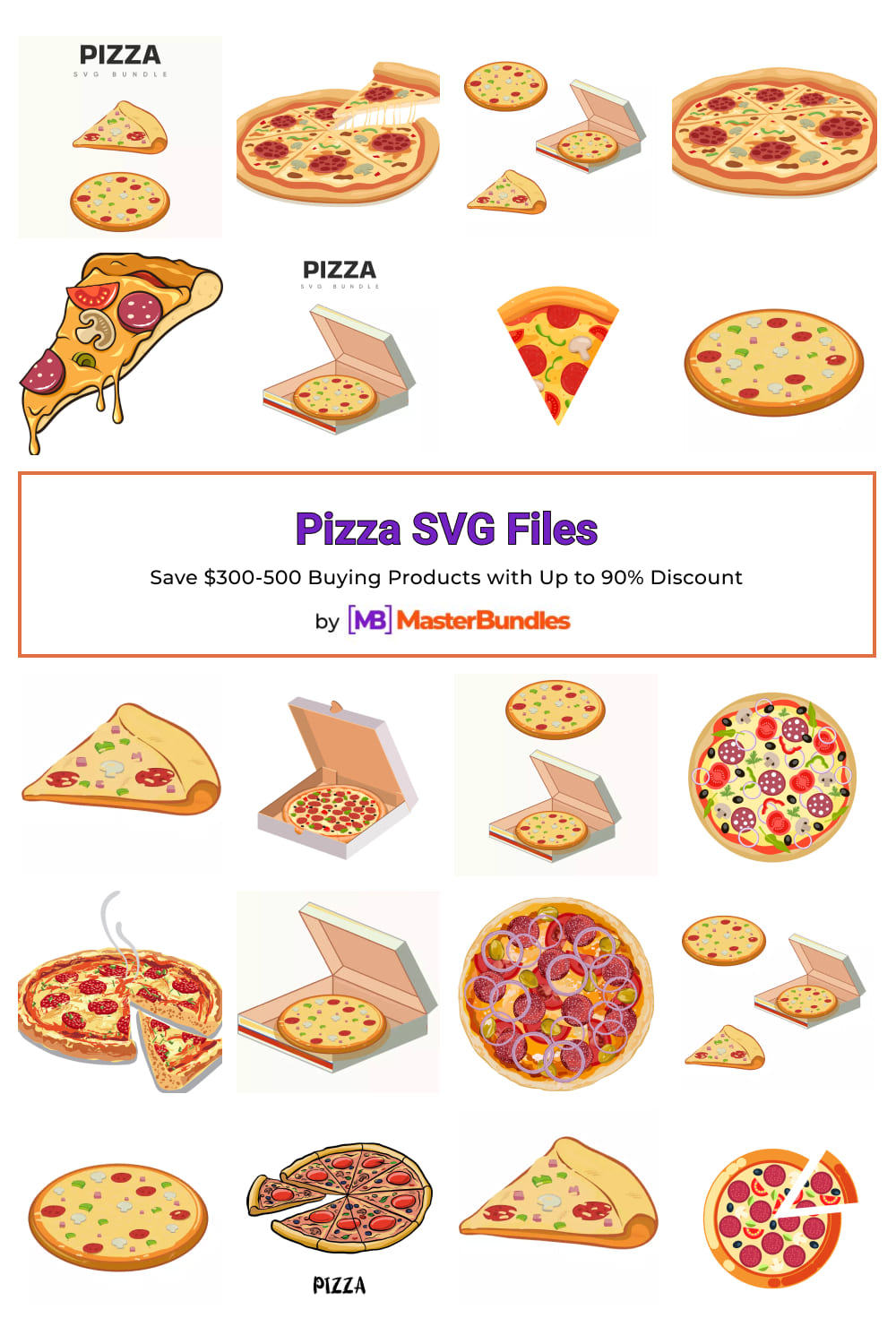Pizza SVG Files Pinterest image.