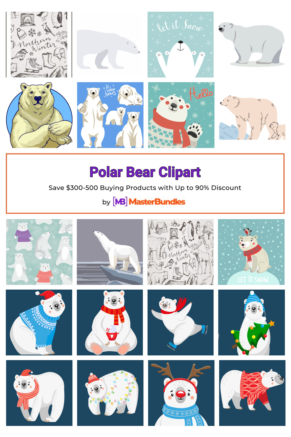 Polar Bear Clipart Pinterest image.